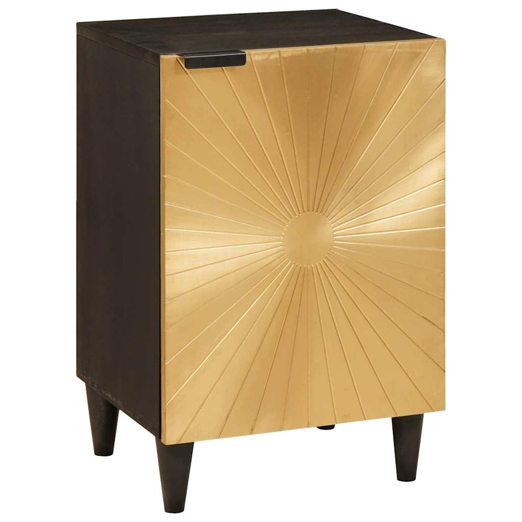 Bathroom Cabinet with Shelf Black and Gold 38 x 33 x 58 cm